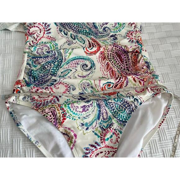 Lauren Ralph Lauren One Piece Swimsuit Tummy Control Captiva Rainbow Vacation 4 - Picture 7 of 9